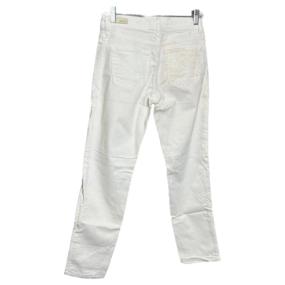 Red Engine Womens 25 Hotrod Skinny Boyfriend‎ Crop Denim Jeans Hi-Rise - FLAWED